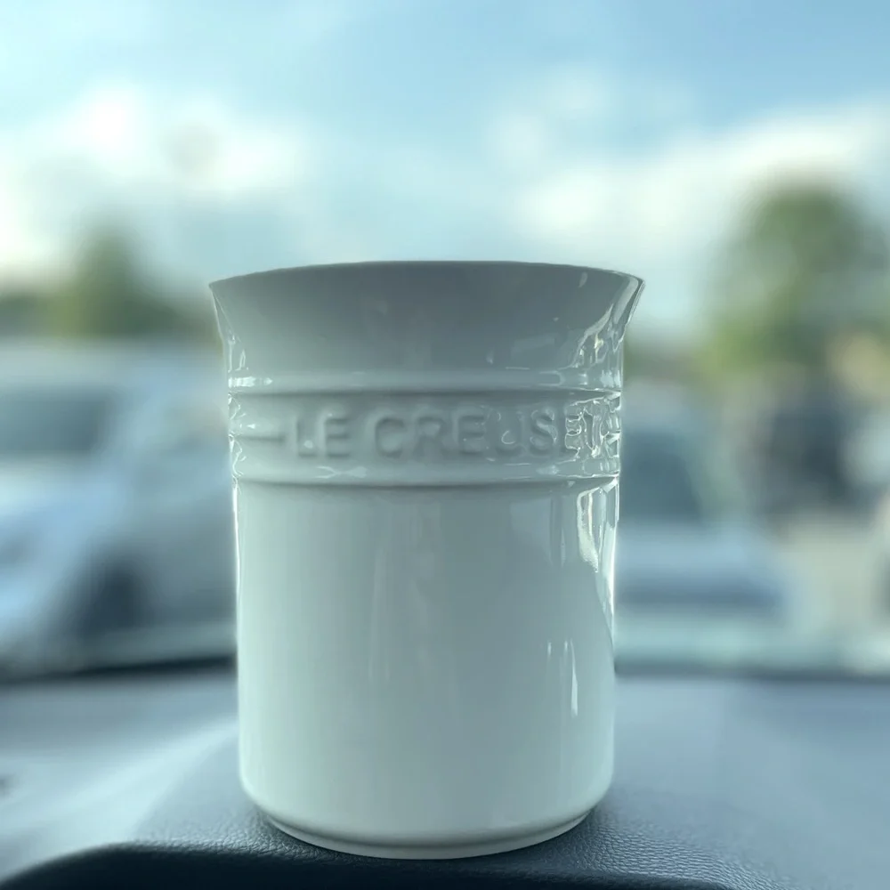 Le Creuset Stoneware Utensil Pot, Small, 1.1L, Cream